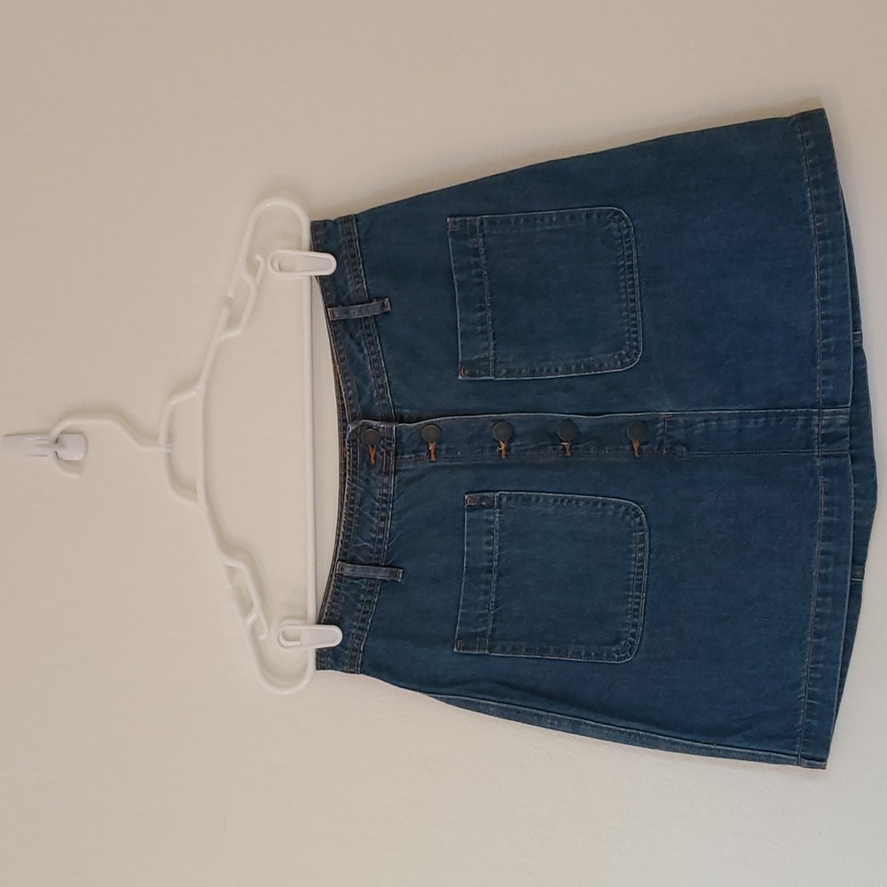 Old Navy Patch Pocket Button Front Denim Mini Skirt
